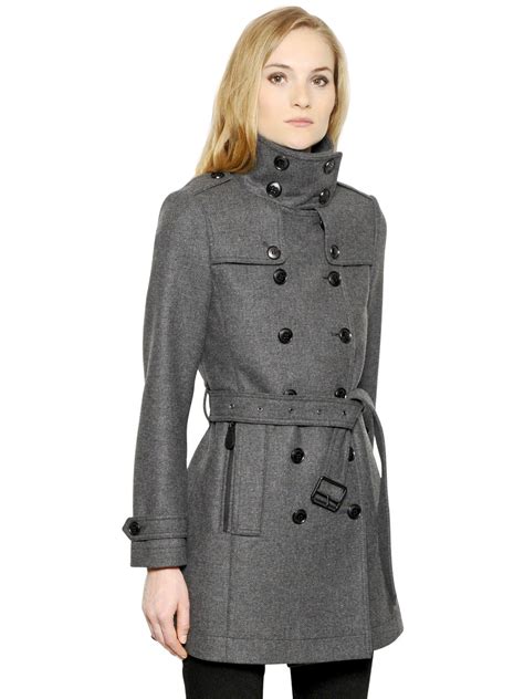 burberry brit wool coat gray|Burberry wool trench coat.